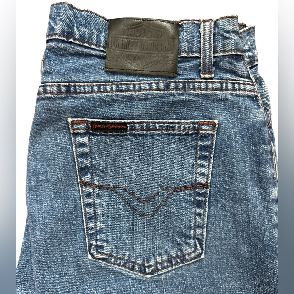 Harley Davidson Women’s Denim Blue Jeans Size 16 L Biker Jeans‎ Motorcycle Gear